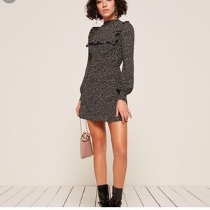 Reformation Black and White Mini Dress